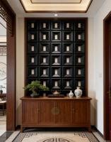 Mur de fond tendance en pierre PU à grille de neuf compartiments, double face, style bloc moderne, pour décoration d'hôtel et cloison en briques creuses