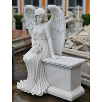 Pierre tombale de style européen faite à la main pour tombe, monument funéraire personnalisé en granit avec motif ange, pierres tombales et monuments en marbre