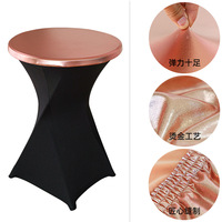 Spandex dorure or Table à Cocktail couvre solide pour la fête de mariage événement anniversaire maison salon Table à manger décor