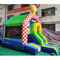 Château Gonflable Commercial pour Enfants, Combo de Jeux Gonflables pour Fêtes, Maison de Rebond Gonflable en Forme de Gâteau avec Toboggan Intérieur