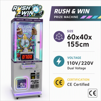 Machine à griffes d'arcade vintage avec accepteur de pièces et billets, personnalisable, en métal, version anglaise, pour FEC