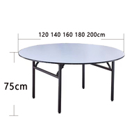 Hôtel Événement Commercial Tables Pliantes Rondes Plateau De Table En Contreplaqué Avec Nappe En Pvc Table Et Chaises Ensemble Accepter Taille Personnalisée