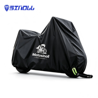 Housse de moto SINOLL 210D Oxford résistante et imperméable, protection extérieure toutes saisons avec trous pour cadenas et boucle coupe-vent