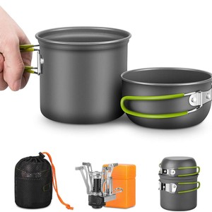 Juego de utensilios de cocina para acampar al aire libre, olla antiadherente de 4-5L, equipo de cocina ultraligero portátil para senderismo y pícnic - Product Image 4