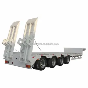 Hot Factory Price Customized 40//60/80/100 Ton 4 Axle Loader For Sale In Zambia | Low Bed Container Trailer