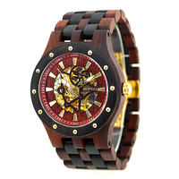 Bewell-Reloj de pulsera deportivo de madera para hombre, automático, mecánico, OEM, marca privada, logotipo personalizado