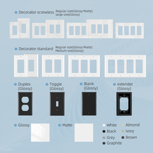 Fahint américain décoratif unipolaire plaques murales et cadres en plastique gris 1 Gang prise murale interrupteur plaque couverture dans la salle de bain - Product Image 3