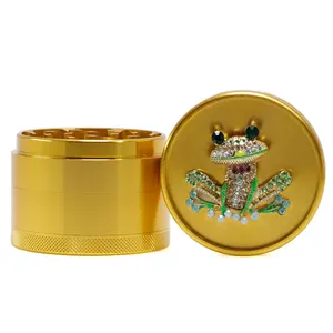 Personality grinders 2.5-inch 4-layer animal frog diamond aluminum alloy crusher 6140