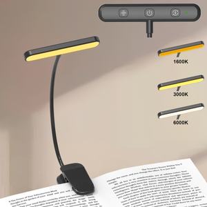 Lampe de lecture LED portable brevetée, créative et moderne, rechargeable par USB, à intensité variable et rotative, mini lampe à clip pour livre - Product Image 1