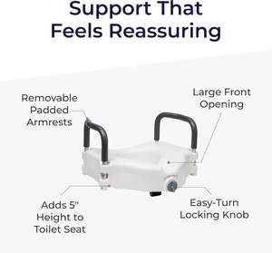 Barra de Seguridad Ajustable Bliss para Inodoro, para Personas Mayores y con Discapacidad, con Asientos y Barras de Apoyo, Capacidad de 120 kg, para Uso en el Baño del Hogar - Product Image 4