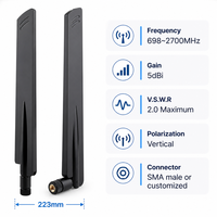 Antenne externe 4G LTE 698-2700MHz 5dBi 223mm SMA mâle à visser pour routeurs et caméras