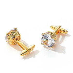 Gemelos de Lujo de Alta Calidad en Oferta, Gemelos Cuadrados de Plata con Circonita Grande y Diamantes, Gemelos Elegantes de Cobre para Hombre - Product Image 4