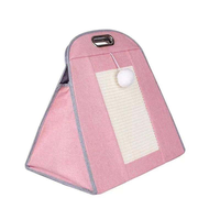 Lit pour chat de style sac à main moderne avec entrée circulaire, nid pour animaux de compagnie en feutre de qualité supérieure avec poignée, maison pour chat pliable compacte facile à ranger