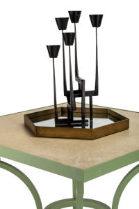 Décorations de banquet d'hôtel moderne vert jade personnalisation finition table à manger extérieure carrée pour la fête d'événement - Product Image 2