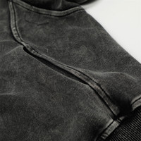 Cardigan à capuche rétro punk délavé pour homme et femme, tendance, marque streetwear, veste matelassée brodée avec fermeture éclair, motif cœur