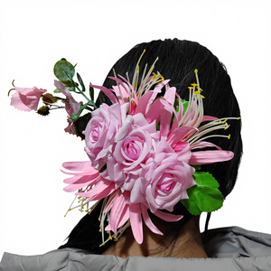 กิ๊บติดผมงานแต่งงานริมชายหาด ดีไซน์ดั้งเดิม WZJ45 สีฟ้าอ่อน ประดับดอกกุหลาบสุดหรู - Product Image 1