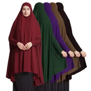 Panas Grosir Ekstra Panjang Lengan Kelelawar Susu Sutra Amira Jilbab Gaun Khimar Burkas Pakaian untuk Wanita Doa Niqab Gaun Burqa
