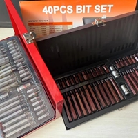 Kit d'outils à main de haute qualité de 40 pièces en bronze rouge avec personnalisation OEM et emballage en coffret rigide
