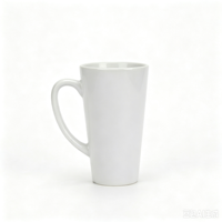 Mug conique blanc vierge de 17 oz pour sublimation, surface enduite pour transfert thermique, idéal pour impression DIY par presse à chaud personnalisée
