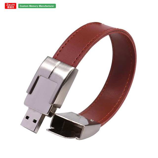 Promotion Gift Leather Bracelet USB Key Thumb Flash Pendrive Wristband Memory Sticks Free Laser Custom Logo Cle Usb Flash Drive