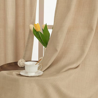 Rideaux en lin naturel texturé filtrant la lumière pour chambre et salon, panneaux transparents à œillets style européen pour maison, hôtel, café