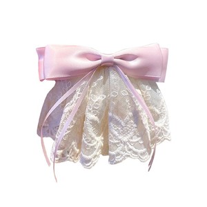 Falda romántica de encaje francés para niñas con lazo y pinza para el pelo, elegante pinza grande para el cabello en la parte posterior de la cabeza, accesorio de alta gama. - Product Image 5