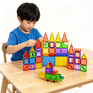 Popolare Set di Costruzioni Magnetiche a Facette Diamantate con Molteplici Opzioni, Blocchi Colorati, Regalo per Bambini, Gioco Educativo STEM Fai-da-Te - Product Image 2