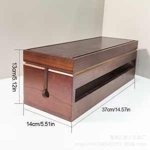 Wooden Cable Organizer <b>Box</b> Rectangle Desktop Storage For <b>Router</b> Data Headphone Cables Eco Friendly Office Organizer - Product Image 4