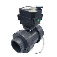 DN50 2 pouces DN40 2 voies Actionneur électrique en plastique PVC Vanne à bille motorisée Raccordement de colle ou de filetage pour le contrôle du débit d'air d'eau