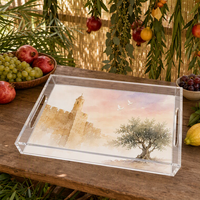 Judaica Wasch becher mit goldenen Griffen-Transparenter Lucite Kiddush Cup für jüdischen Schabbat, Pessach & Holiday Jewish