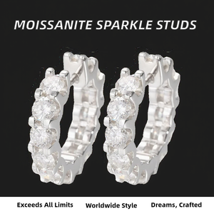 ต่างหูเพชรโมอิสซาไนต์ทรงหรูหรา 4 มม. ชุบแพลตตินั่ม เงินแท้ S925 สำหรับวันครบรอบ ดีไซน์คลาสสิก พร้อมใบรับรอง - Product Image 2