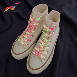 최신 발광 페이즐리 꽃무늬 색상 변하는 야광 신발끈 운동화용 - Product Image 5