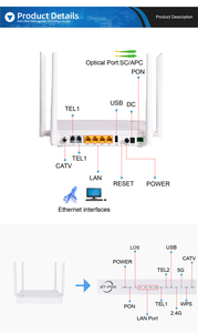 Catv 2 Tel Wifi RJ11 VoIP doble Banda AC 1200 <span class=keywords><strong>Giga</strong></span> 4ge 5g 4 cổng thiết bị sợi GPON dubal Dualband <span class=keywords><strong>onu</strong></span> xpon Dual Band - Product Image 3