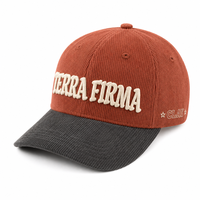 Casquette en velours côtelé gris rouille bicolore avec lettrage en relief, logo personnalisé, profil bas, Desert Mesa Canyon Quarry Workshop Prairie