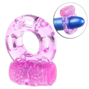 TPE pussy stimulate ring wholesale button vibrating penis ring low price cock ring with vibrator