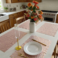 Napperons de Noël modernes en feuille d'or, chemins de table réutilisables en tissu 100 % polyester, ronds, épaisseur 0,5 mm, diamètre 10-10,9 cm