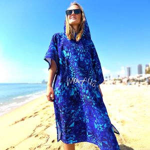 Toalla <span class=keywords><strong>Poncho</strong></span> con Capucha de Algodón con Estampado Reactivo de Diseño Personalizado para Playa y <span class=keywords><strong>Surf</strong></span>, Bata de Cambio para Playa con Estampado para Mujeres y Hombres - Product Image 2