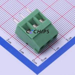DB129V-5.08-3P-GN-S Screw Terminal Block Through hole Component (THT),P=5.08mm Connector 1x3P 5.08mm Green Through Hole - Product Image 1