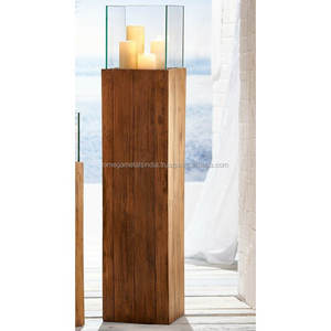 Nouveau design Bougeoir ouragan en verre et en bois pour la décoration de Noël et les événements de mariage - Product Image 3