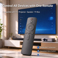 Remote Kontrol Suara Pintar IR BLE Protokol Ganda untuk Pemutar Video, Android TV Box OEM ODM