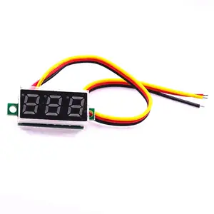 Voltmeter Tester Tegangan Meter, Layar LED Mini 0.28 Inci 0.28 ''3 Bits DC 0-100V Digital Merah/Biru/Hijau