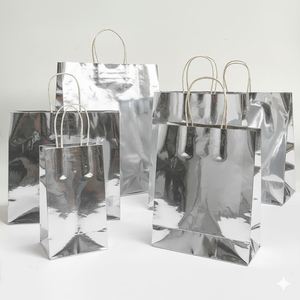Bolsas de Papel Recubiertas con Logotipo Personalizado, Ecológicas y Asépticas de Fábrica LH, con Cinta Laminada para Empaque de Supermercados y Tiendas de Ropa - Product Image 6