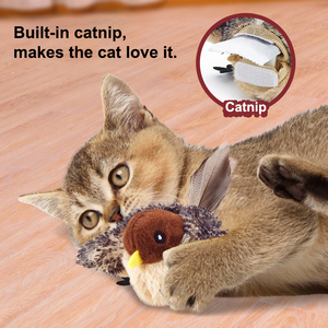 Mèo Squeaky catnip đồ chơi vỗ cánh mô phỏng Chim Tương tác Flappy chim đuổi theo mèo đồ chơi cảm ứng kích hoạt con chó sang trọng chơi đồ chơi - Product Image 3