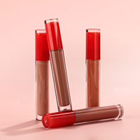 Tubo redondo rojo cosméticos de mujer al por mayor brillo de labios personalizado proveedor Etiqueta Privada brillo de labios lápiz labial mate lápiz labial líquido personalizado