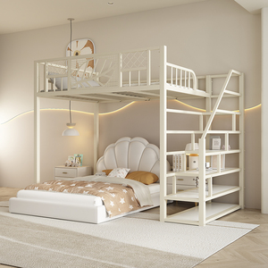 Krem Dupleks Gaya Kosong Tempat Tidur Loteng Hemat Ruang Besi Lantai Dua Untuk Apartemen Kecil letti di metallo - Product Image 2