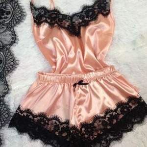 Ensembles de lingerie sexy en satin pour femmes, robes de nuit, pyjamas, ensembles de lingerie en dentelle respirants pour femmes matures - Product Image 3