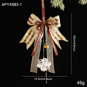 Ready Stock Xmas <b>Bow</b> Hanging Ornament Transparent Acrylic Bell Pendant for Home Shop Christmas Tree Decoration - Product Image 5