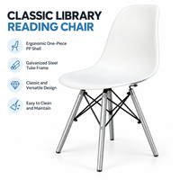 Chaise de lecture moderne en plastique avec pieds en bois massif pour les bibliothèques universitaires, les salles d'étude et les espaces, fabriquée en Chine