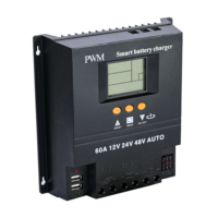 Contrôleur de charge solaire AUTO 60A 12V 24V 48V PWM Chargeur de batterie intelligent