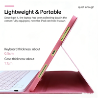 Nueva Funda Rosa con Purpurina para Teclado Mecánico Inalámbrico para iPad 10/11 Generación 10.9/11 Pulgadas Anti-Ghosting Ultra Delgada